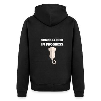 Sonographer In Progress Sonography Ultrasound Tech - Unisex Premium Bio Zip Hoodie - Schwarz - Hinten - Nico (187cm)