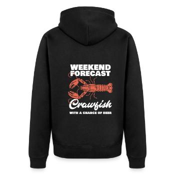Prévisions du week-end Écrevisses avec une chance de bière - Veste à capuche bio Premium Unisexe - noir - Dos - Nico (187cm)