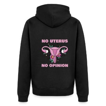 Pas d’utérus Pas d’avis Hystérectomie Chirurgie de l’utérus - Veste à capuche bio Premium Unisexe - noir - Dos - Nico (187cm)