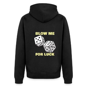 Blow Me For Luck Drôle de dés Craps Player Casino - Veste à capuche bio Premium Unisexe - noir - Dos - Nico (187cm)