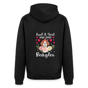 Juste une fille qui aime Beagles Drôle Beagle Dog - Veste à capuche bio Premium Unisexe - noir - Dos - Nico (187cm)