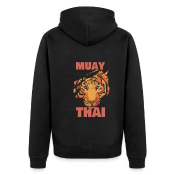 Muay Thai Tigre - Veste à capuche bio Premium Unisexe - noir - Dos - Nico (187cm)