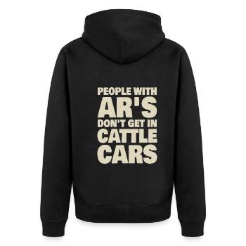 Les personnes atteintes de RA ne montent pas dans les wagons à bestiaux - Veste à capuche bio Premium Unisexe - noir - Dos - Nico (187cm)