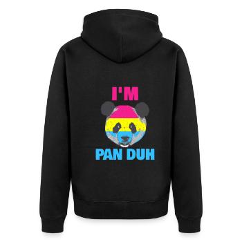 I'm Pan Duh Pansexual Panda LGBT Gay Pride - Unisex Premium Organic Zip Hoodie - black - Back - Nico (187cm)