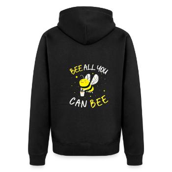 Bee All You Can Bee Funny Beekeeping Honey Bee - Unisex Premium Bio Zip Hoodie - Schwarz - Hinten - Nico (187cm)