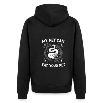 Met Pet Can Eat Your Pet Funny Snake Owner - Unisex Premium Bio Zip Hoodie - Schwarz - Hinten - Nico (187cm)