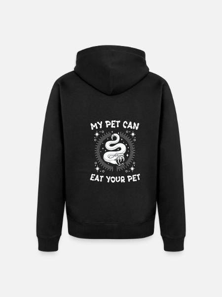 Met Pet Can Eat Your Pet Funny Snake Owner - Unisex Premium Bio Zip Hoodie - Schwarz