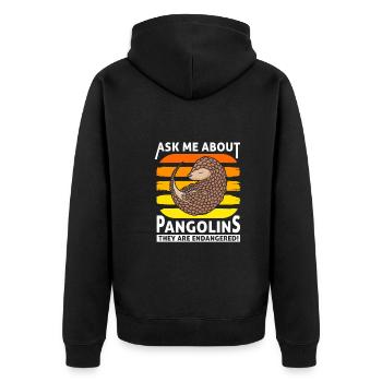 Ask Me About Pangolins Save The Pangolins - Unisex Premium Bio Zip Hoodie - Schwarz - Hinten - Nico (187cm)
