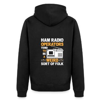 Funny Ham Radio Operators Amateur Radio - Unisex Premium Organic Zip Hoodie - black - Back - Nico (187cm)