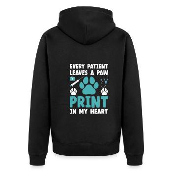 Veterinary Assistant Every Patient Leaves A Paw - Unisex Premium Bio Zip Hoodie - Schwarz - Hinten - Nico (187cm)
