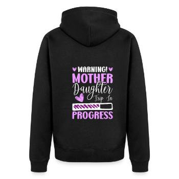 Funny Mother Daughter Matching Family Trip - Unisex Premium Organic Zip Hoodie - black - Back - Nico (187cm)