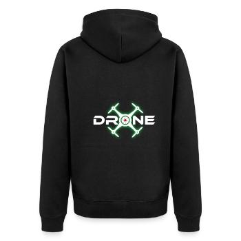 Effet de lueur de pilote de drone - Veste à capuche bio Premium Unisexe - noir - Dos - Nico (187cm)
