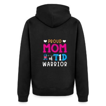Proud Mama T1D Warrior Diabetes Type 1 Awareness - Veste à capuche bio Premium Unisexe - noir - Dos - Nico (187cm)