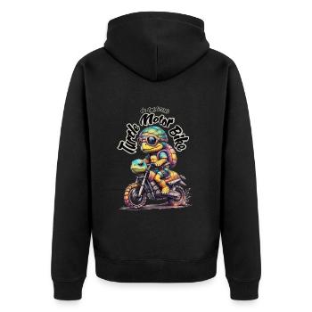 Tortue motarde - 2 - Veste à capuche bio Premium Unisexe - noir - Dos - Nico (187cm)
