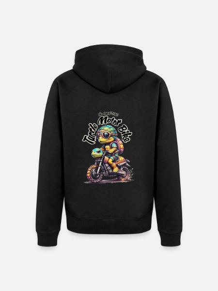 Tortue motarde - 2 - Veste à capuche bio Premium Unisexe - noir
