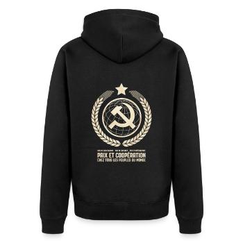 Internationalisme communiste - Veste à capuche bio Premium Unisexe - noir - Dos - Nico (187cm)