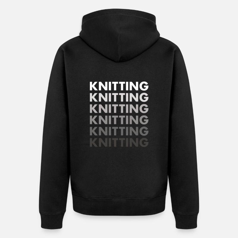 Knitter Knitting - Unisex Premium Bio Zip Hoodie - Schwarz