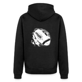 Football - Unisex Premium Bio Zip Hoodie - Schwarz - Hinten - Nico (187cm)