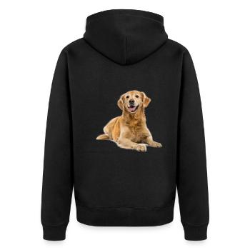 Cadeaux Golden Retriever impressionnants - Veste à capuche bio Premium Unisexe - noir - Dos - Nico (187cm)