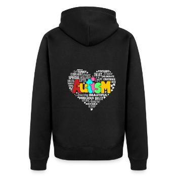 Sensibilisation à l'autisme Coeur d'autisme - Veste à capuche bio Premium Unisexe - noir - Dos - Nico (187cm)