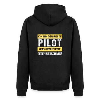 Pilote résistant - Veste à capuche bio Premium Unisexe - noir - Dos - Nico (187cm)