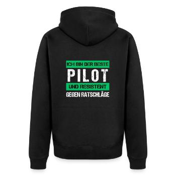 Pilote résistant - Veste à capuche bio Premium Unisexe - noir - Dos - Nico (187cm)