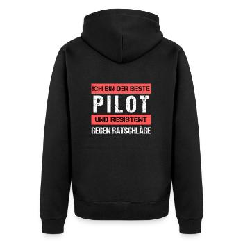 Pilote résistant - Veste à capuche bio Premium Unisexe - noir - Dos - Nico (187cm)