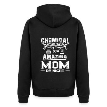 Chemical Engineer Chemical Engineer Mom - Unisex Premium Organic Zip Hoodie - black - Back - Nico (187cm)