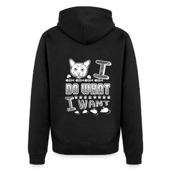 Burmese cat Burmese cat I Do What I Want - Unisex Premium Organic Zip Hoodie - black - Back - Nico (187cm)