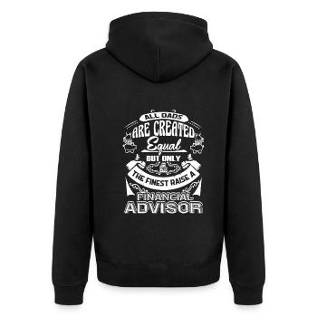 Best Dad Raises Financial Advisor - Unisex Premium Organic Zip Hoodie - black - Back - Nico (187cm)