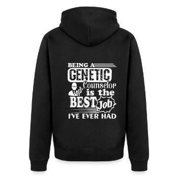 Genetic Counselor Genetic Counselor Is Best Job - Unisex Premium Organic Zip Hoodie - black - Back - Nico (187cm)