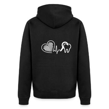 Dental Assistant Dental Assistant Heartbeat - Unisex Premium Organic Zip Hoodie - black - Back - Nico (187cm)