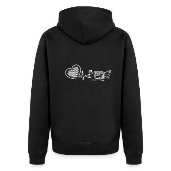 Computer Systems Analyst Heartbeat - Unisex Premium Organic Zip Hoodie - black - Back - Nico (187cm)