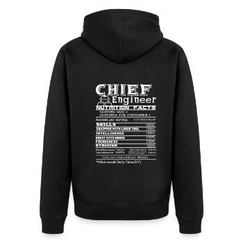 Chief Engineer Chief Engineer Nutrition Facts - Unisex Premium Organic Zip Hoodie - black - Back - Nico (187cm)