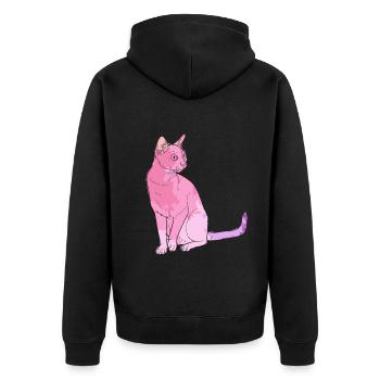 Bombay cat Bombay cat Colorful - Unisex Premium Organic Zip Hoodie - black - Back - Nico (187cm)
