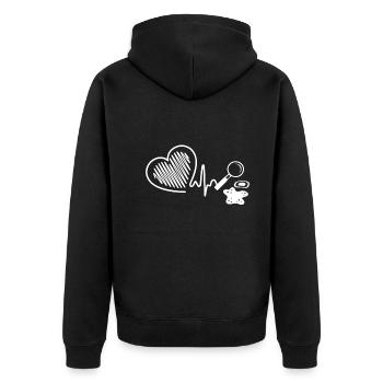 Biologist Biologist Heartbeat - Unisex Premium Organic Zip Hoodie - black - Back - Nico (187cm)