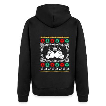 Boxing Boxing Christmas - Unisex Premium Organic Zip Hoodie - black - Back - Nico (187cm)