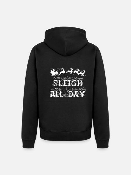 Christmas Sleigh All Day - Unisex Premium Organic Zip Hoodie - black