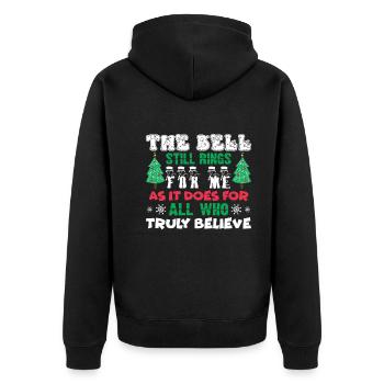 Christmas The Bell Still Rings As It Does For All - Unisex Premium Organic Zip Hoodie - black - Back - Nico (187cm)