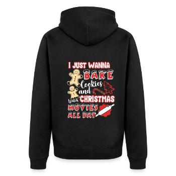 Christmas Bake Cookies And Watch Christmas - Unisex Premium Organic Zip Hoodie - black - Back - Nico (187cm)