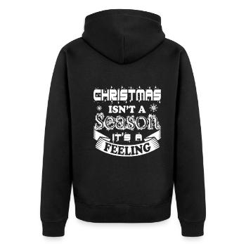 Christmas Isn't A Season It's A Feeling - Unisex Premium Organic Zip Hoodie - black - Back - Nico (187cm)
