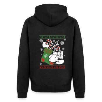 Christmas Boxing Christmas - Unisex Premium Organic Zip Hoodie - black - Back - Nico (187cm)
