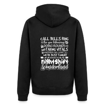 Christmas Nightshift Wonderland Christmas - Unisex Premium Organic Zip Hoodie - black - Back - Nico (187cm)