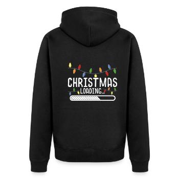 Christmas Is Loading - Unisex Premium Organic Zip Hoodie - black - Back - Nico (187cm)