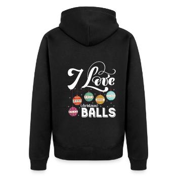 I Love Christmas Balls - Unisex Premium Organic Zip Hoodie - black - Back - Nico (187cm)