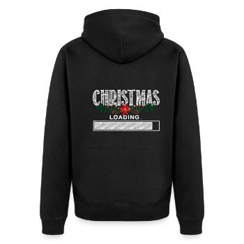 Christmas Is Loading - Unisex Premium Organic Zip Hoodie - black - Back - Nico (187cm)
