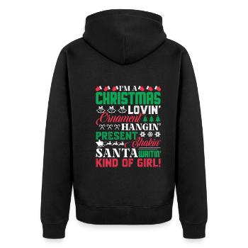 Christmas I Am A Christmas Girl - Unisex Premium Organic Zip Hoodie - black - Back - Nico (187cm)