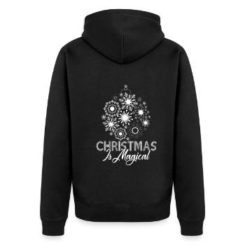 Christmas Is Magical - Unisex Premium Organic Zip Hoodie - black - Back - Nico (187cm)