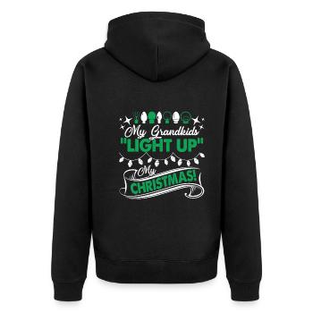 Christmas My Grandkids Light Up My Chrismast - Unisex Premium Organic Zip Hoodie - black - Back - Nico (187cm)