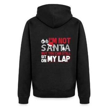 Christmas I'm Not Santa But You Can Sit On My Lap - Unisex Premium Organic Zip Hoodie - black - Back - Nico (187cm)